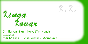 kinga kovar business card